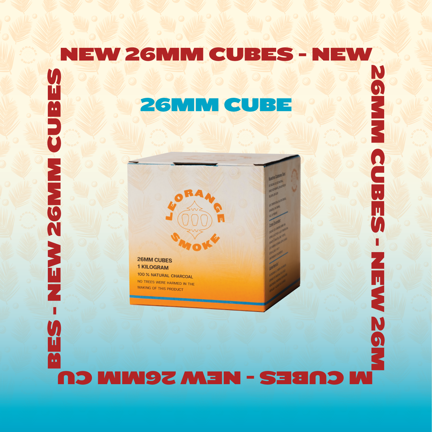 LeOrange 26mm cube box in blue pattern