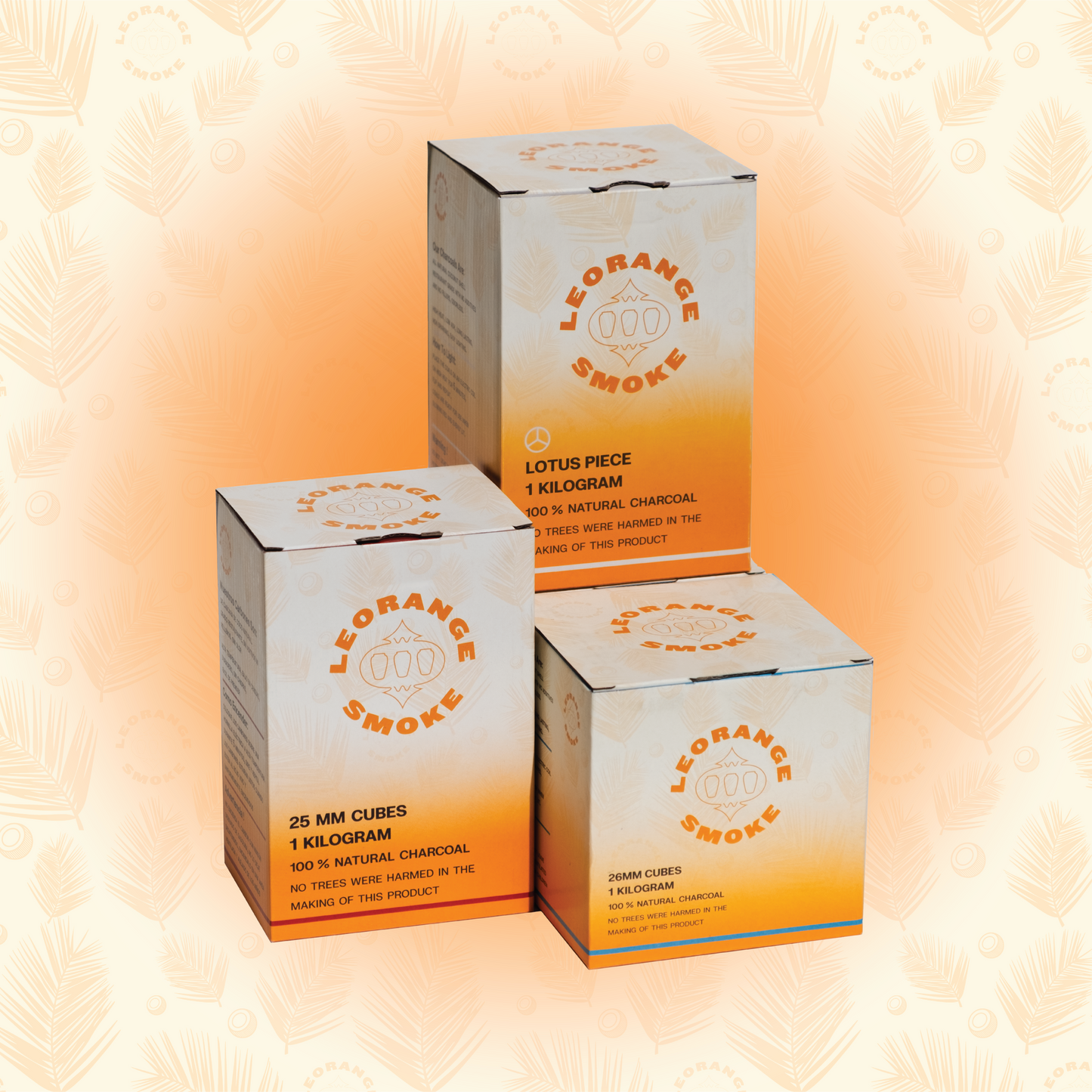 LeOrange Charcoal – Traditional 25mm Cubes, 26mm Cubes for Larger Bowls, and Lotus Head Displayed Together