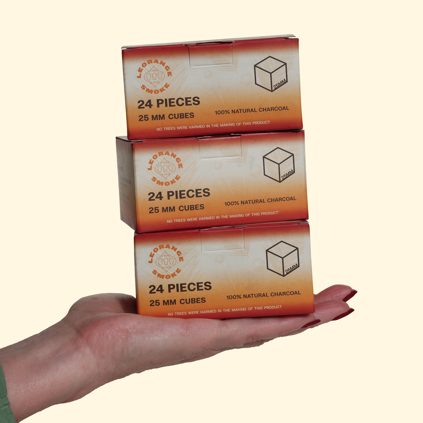 3 Packs of LeOrange new 24 Pcs 25mm charcoal Cubes