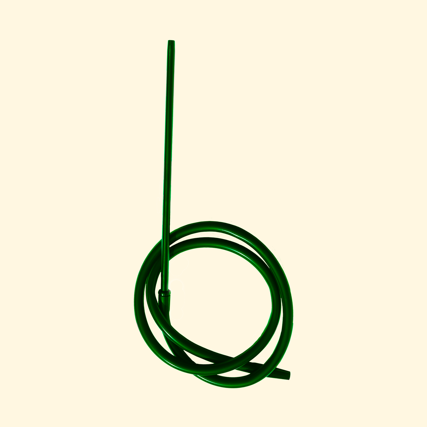 Silicone hookah hose with matching green aluminum handle