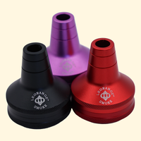 Red, black and purple molasses catchers showing leOrange Smoke logo