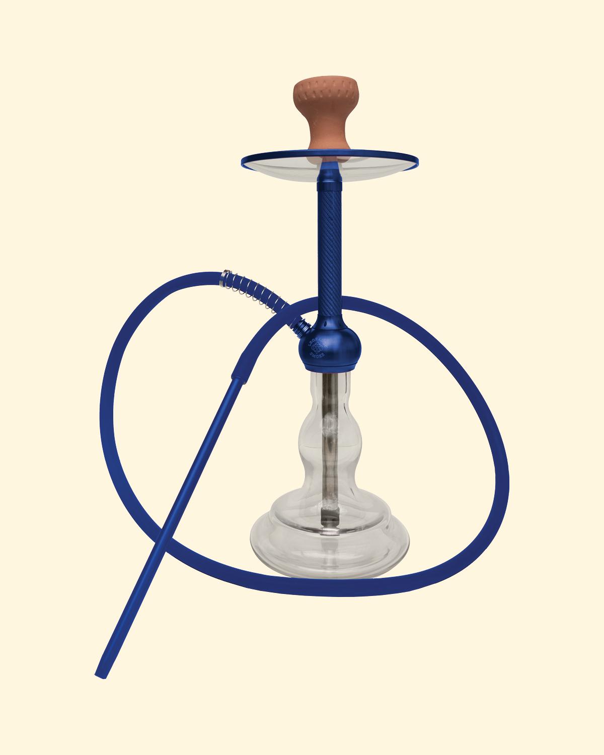 Blue Carbon Style Hookah Set