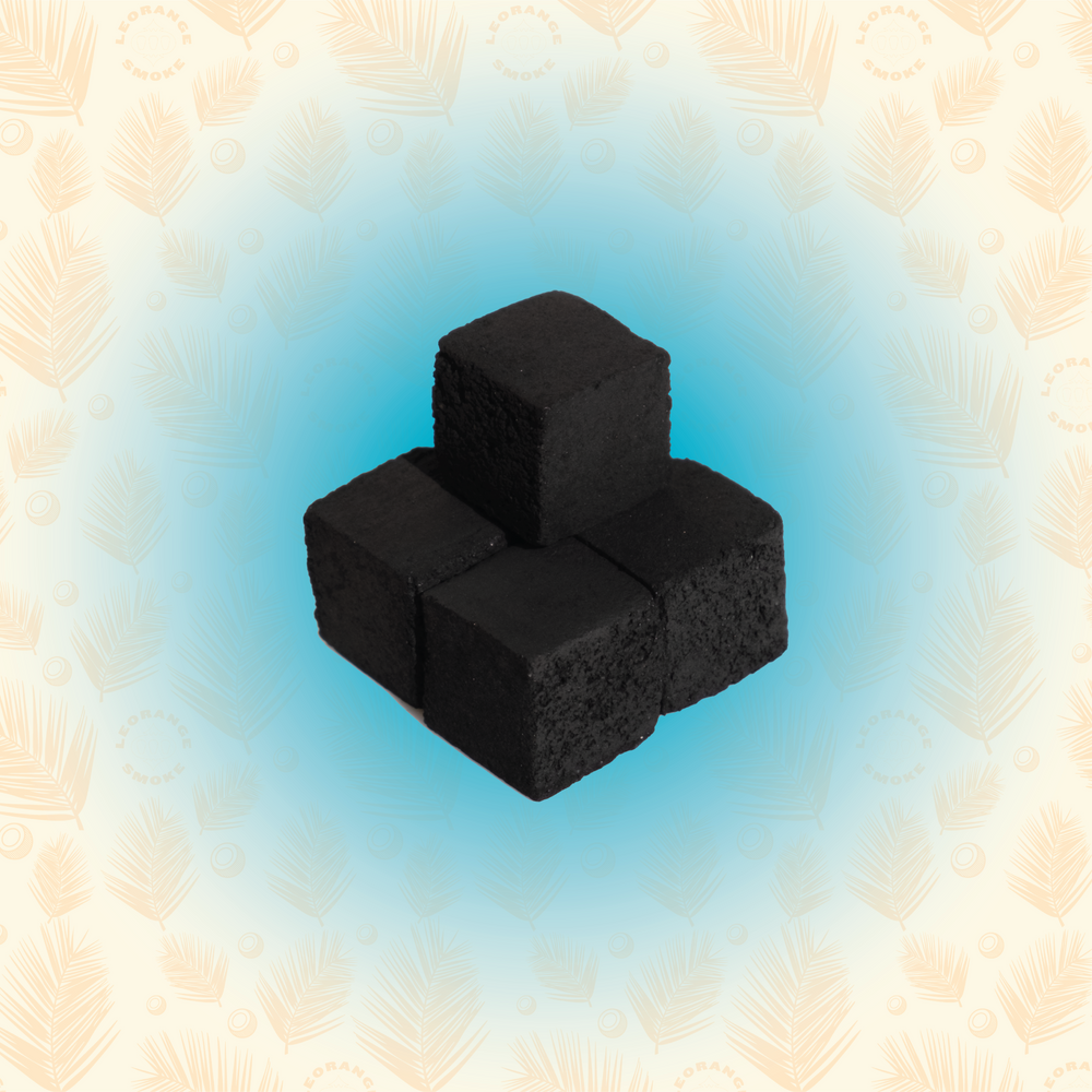 "LeOrange 26MM Hookah Charcoal Cubes – Display of natural charcoal cubes ready for use