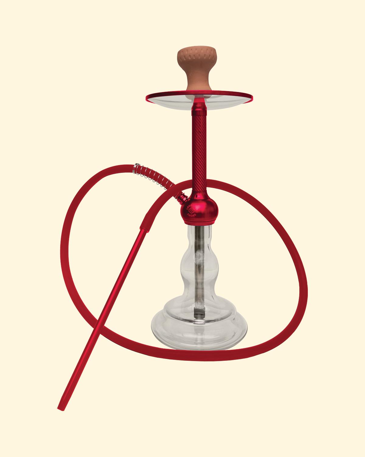 Carbon Style hookah set in Vibrant Red  color